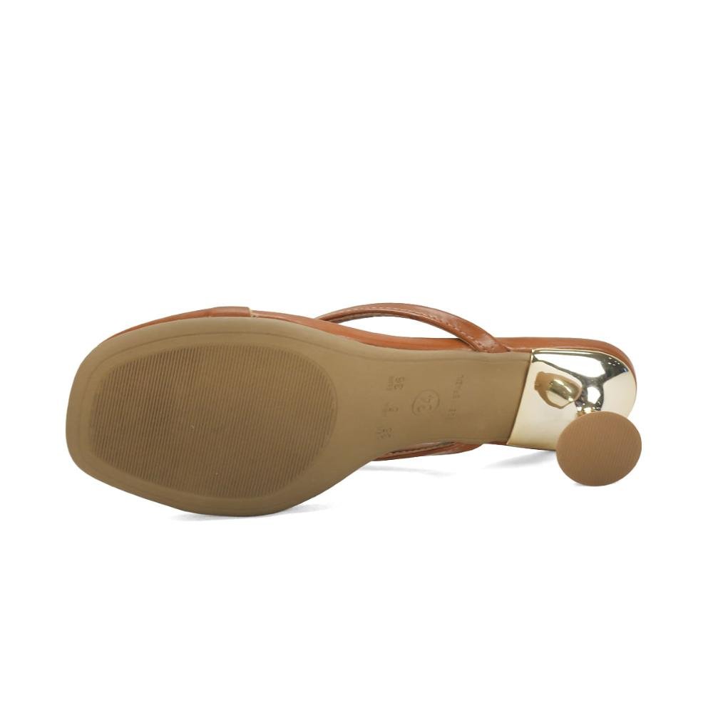 Sandália de dedo saltinho caramelo Marrom 5