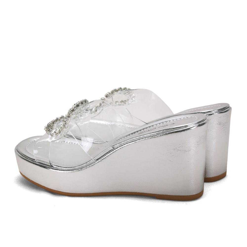 Anabela metalizda prata de vinil Prata 3