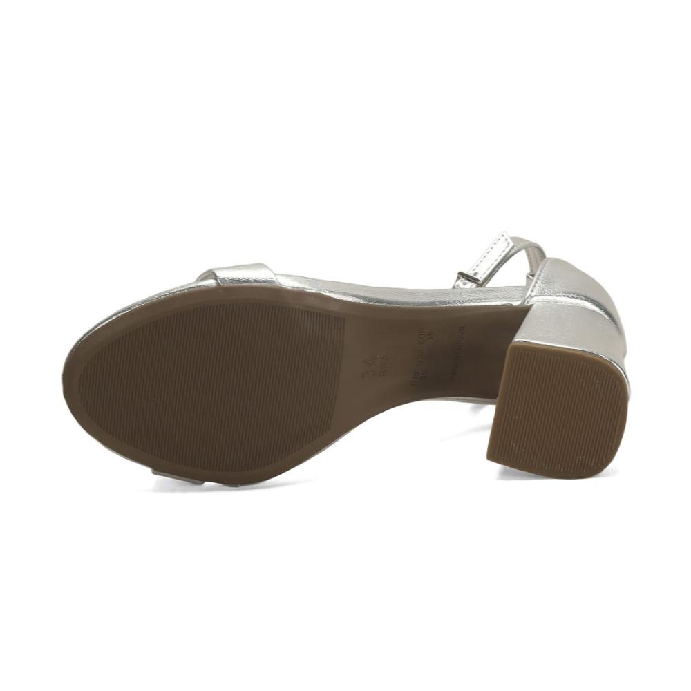 Sandália minimalista salto bloco prata Prata 5