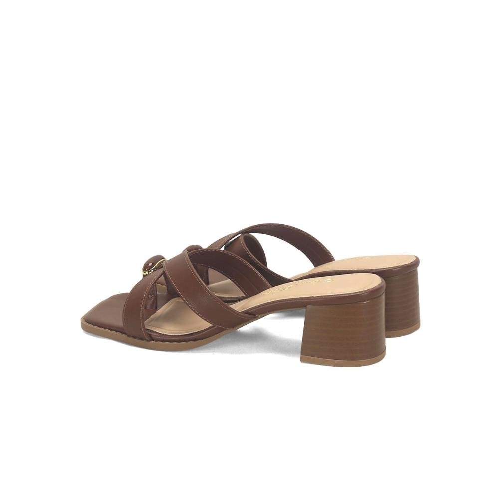 Sandália salto bloco dedinho café Marrom 2