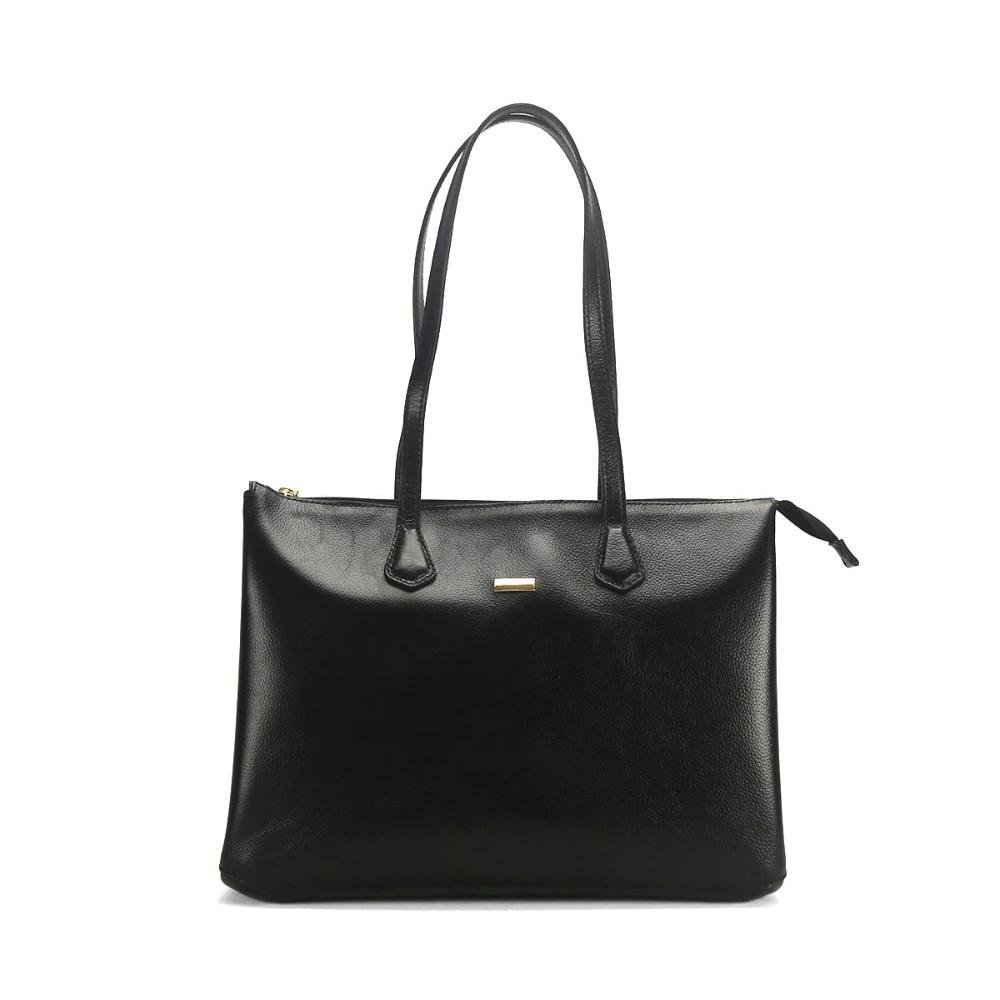 Bolsa grande ziper preta Preto 3