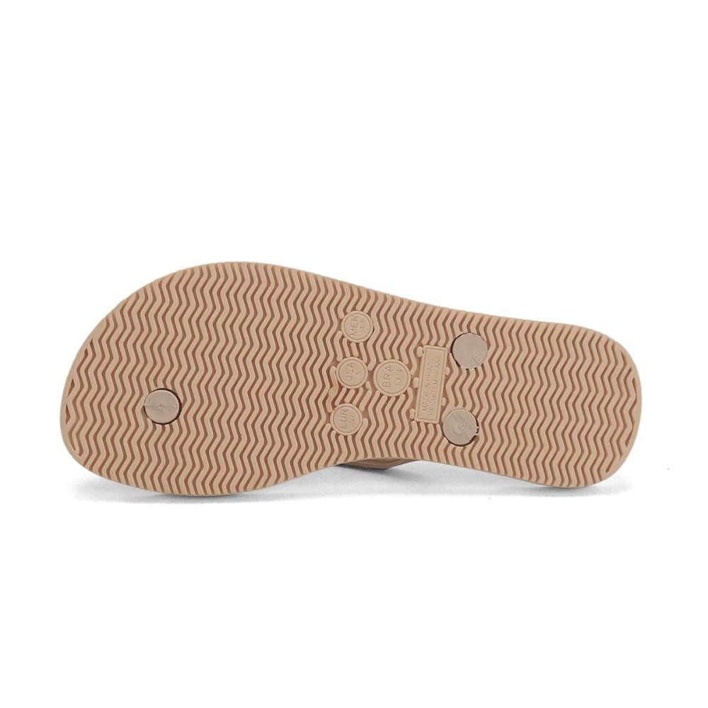 Chinelo de borracha com stras nude Bege 5