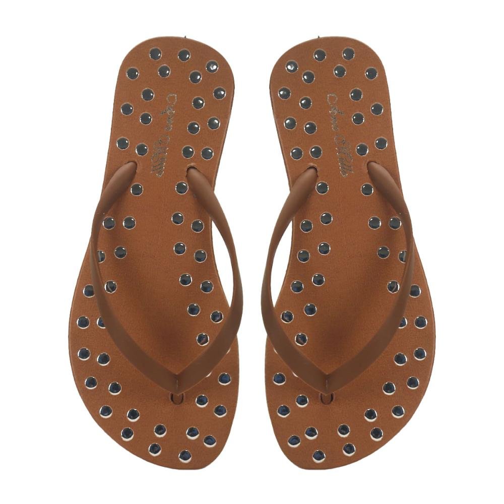 Chinelo personalizado com tachas caramelo Marrom 2