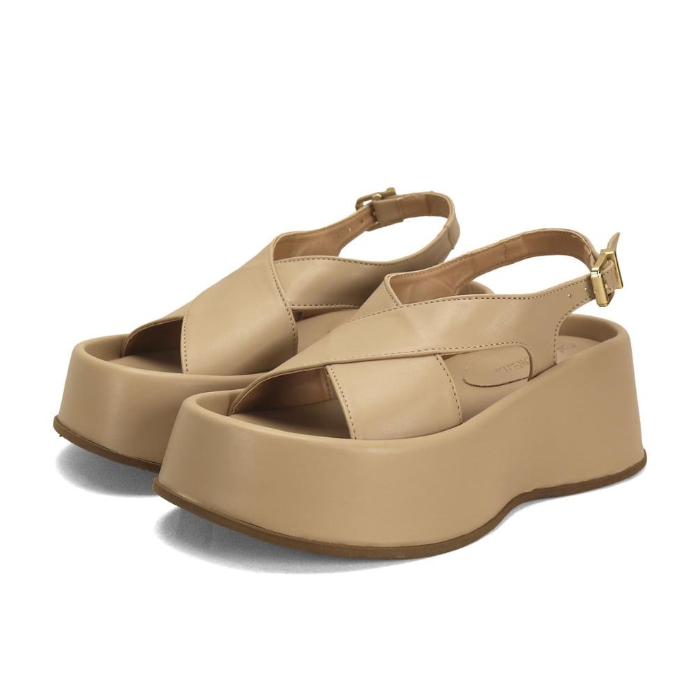 Flatform canoa em x amêndoa Bege 2