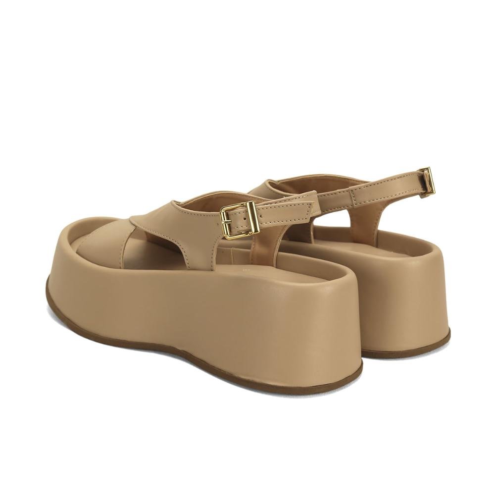 Flatform canoa em x amêndoa Bege 3