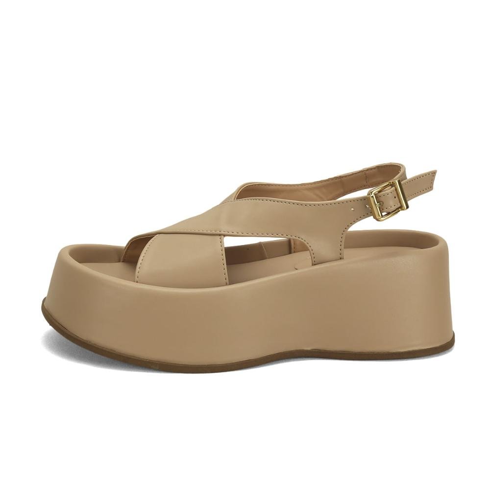 Flatform canoa em x amêndoa Bege 4