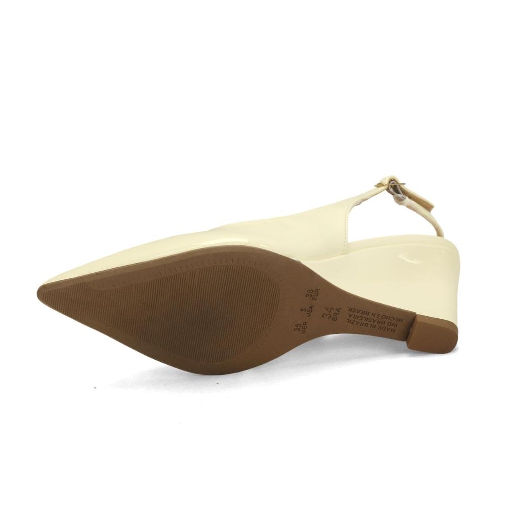 Scarpin slingback anabela verniz amarelo Amarelo 5