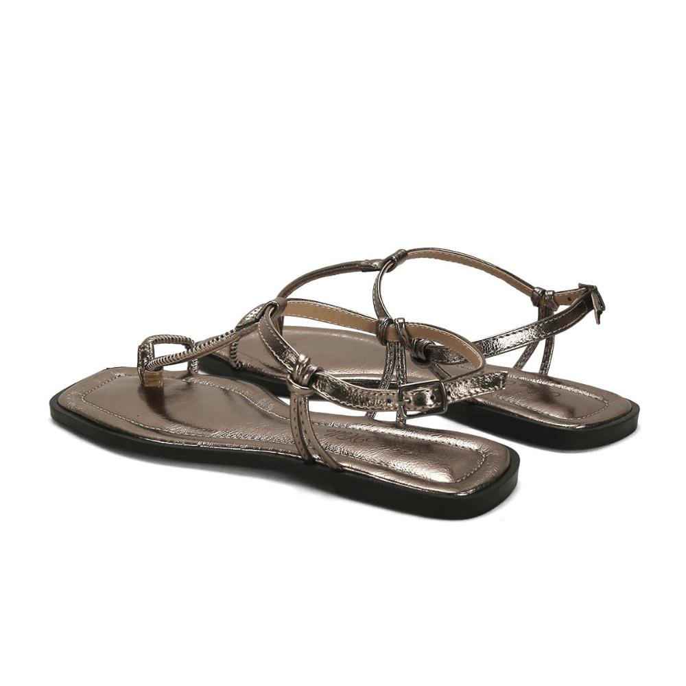 Rasteira de dedinho metalizada ônix Dourado 3