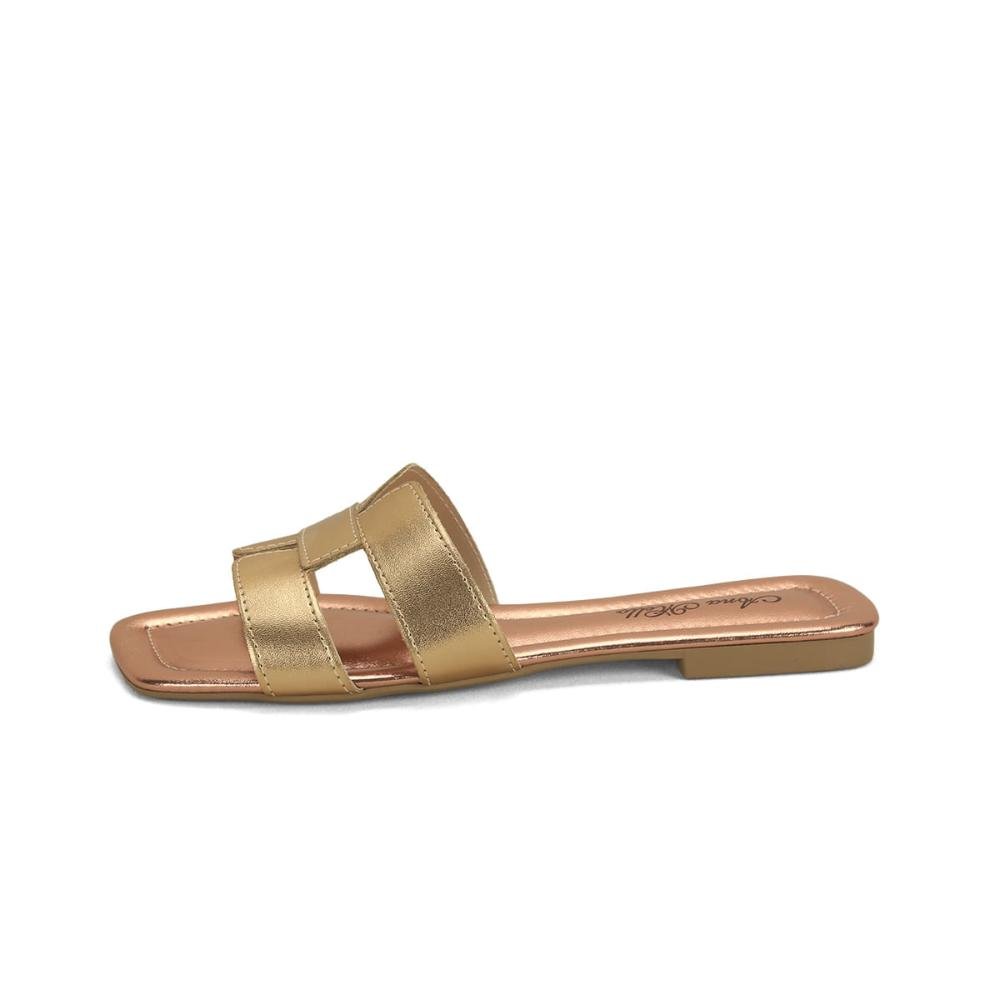 Rasteira em h ouro rosê Dourado 4