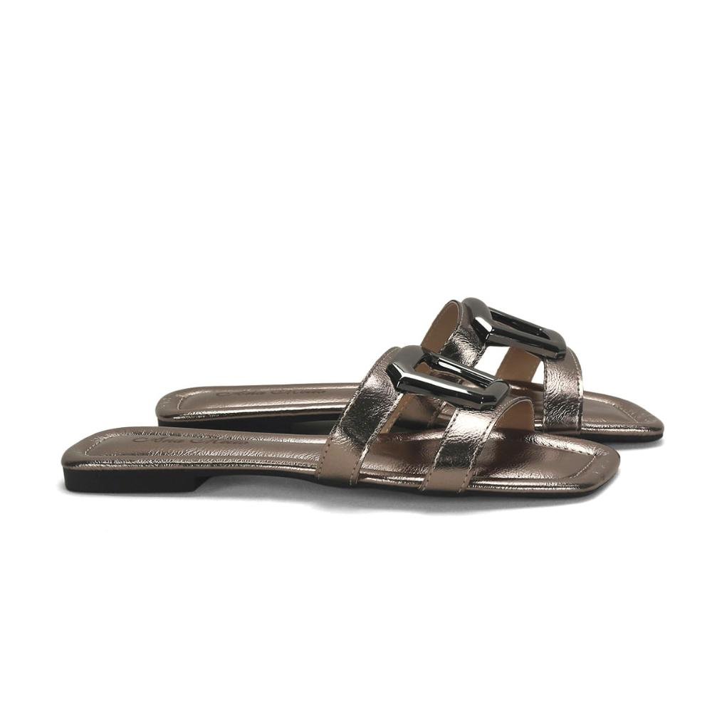 Rasteira Ônix com metal Ônix