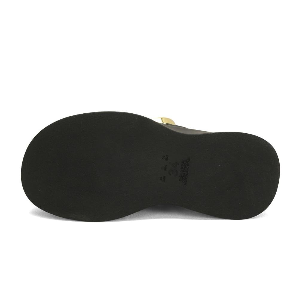 Flatform canoa fluffy com fivela preto Preto 5