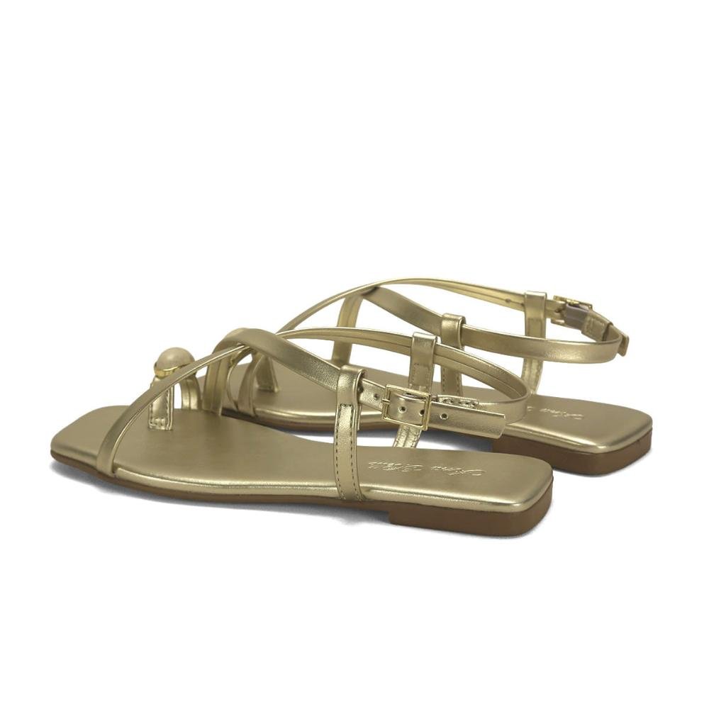 Rasteira anel de dedo pedraria ouro light Dourado 4