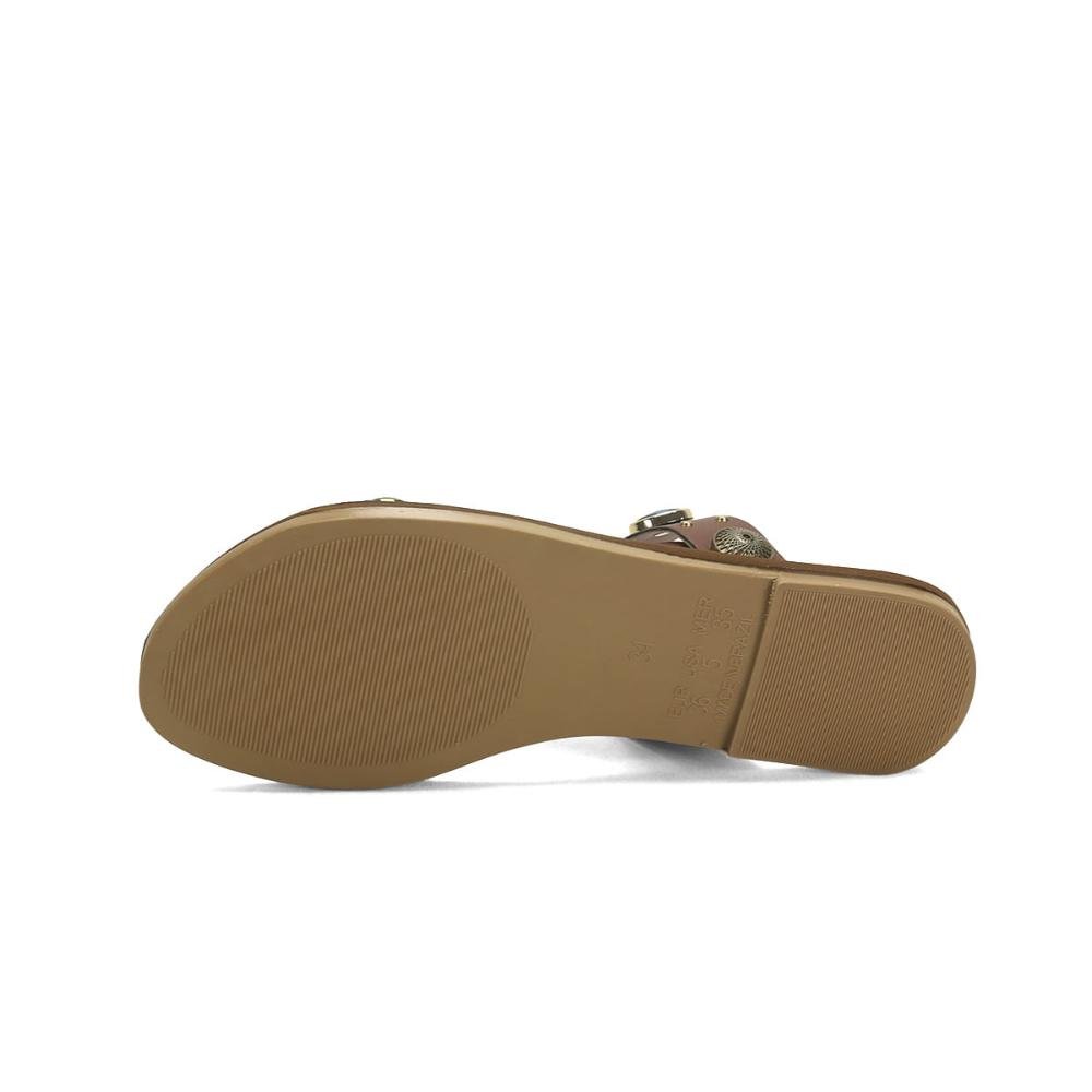 Rasteira café com pedras turquesa Marrom 5