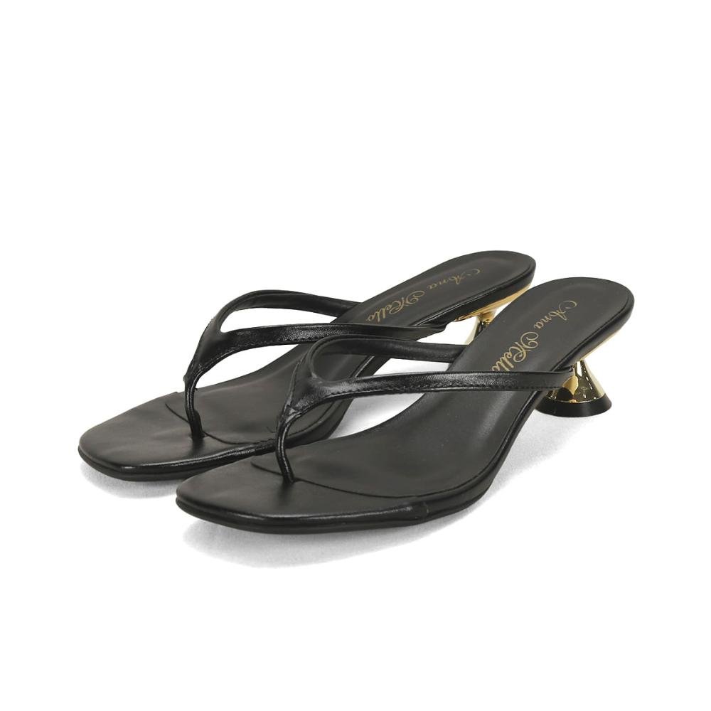 Sandália de dedo saltinho preto Preto 2