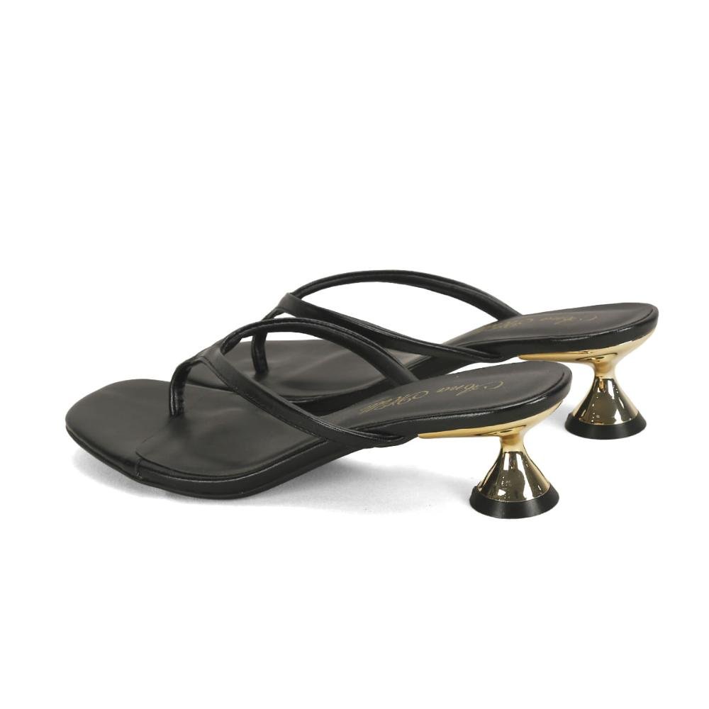 Sandália de dedo saltinho preto Preto 3