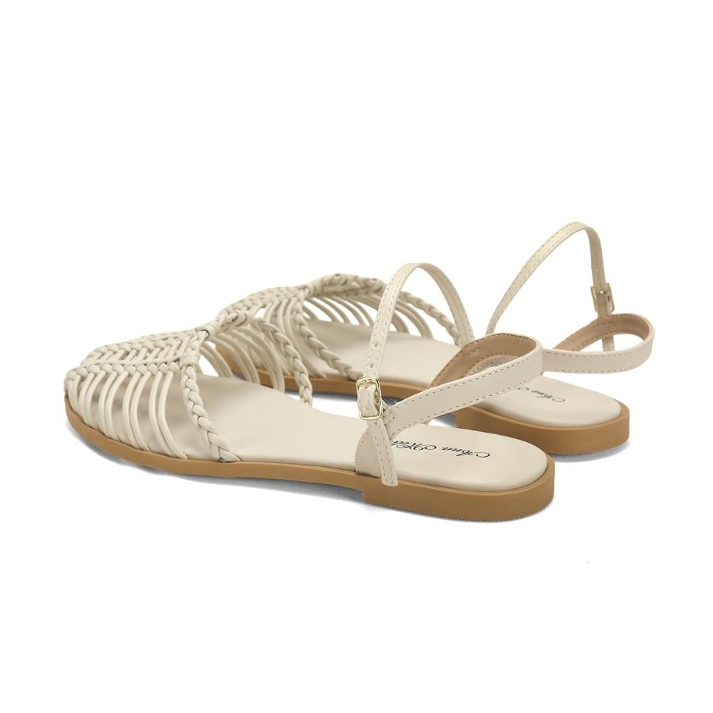 Sandália macramê off white Branco 3