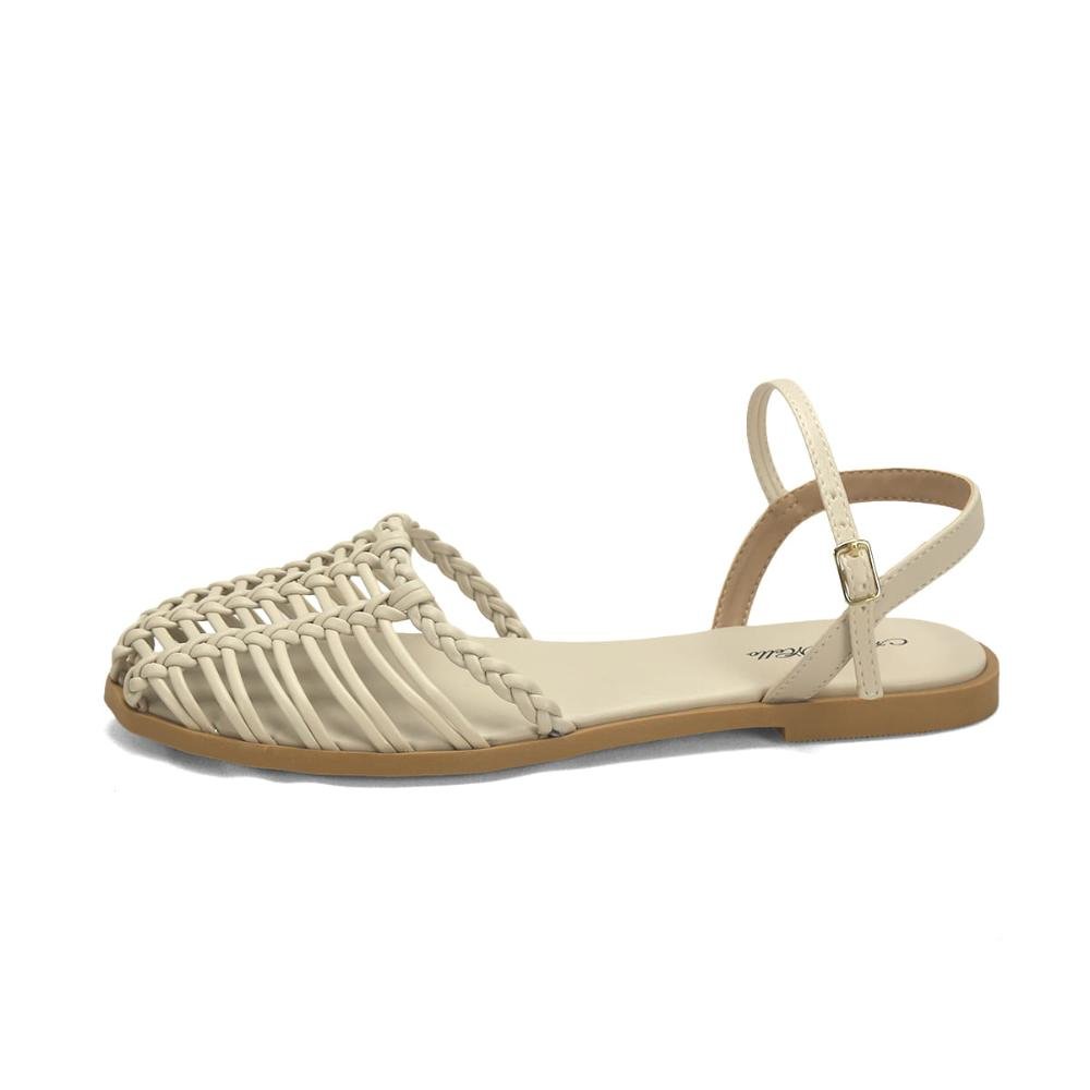 Sandália macramê off white Branco 4
