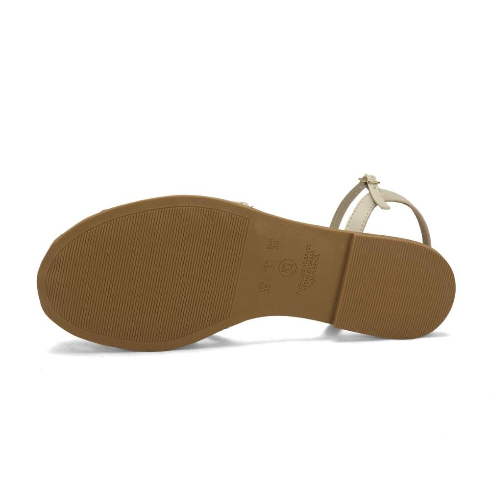 Sandália macramê off white Branco 5