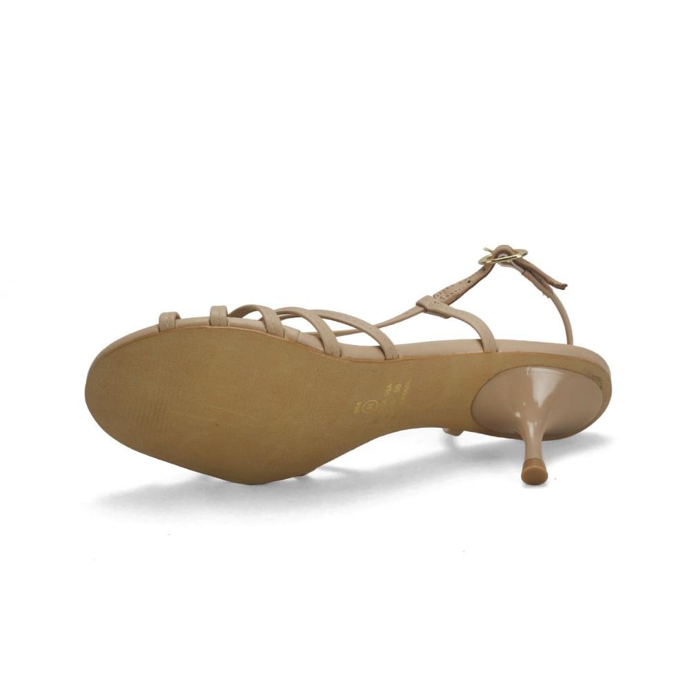 Sandália tiras minimalistas nude Bege 5