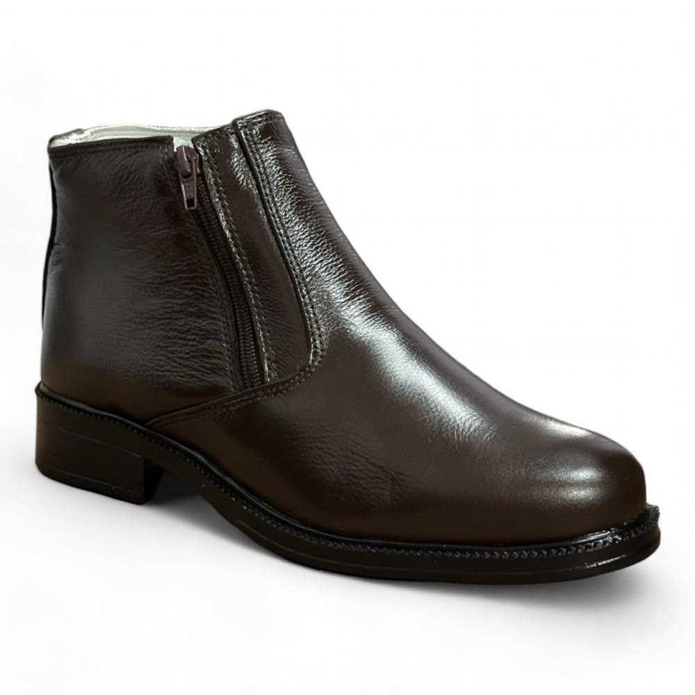 Bota Social Farinelli Masculina em Couro Marrom 2