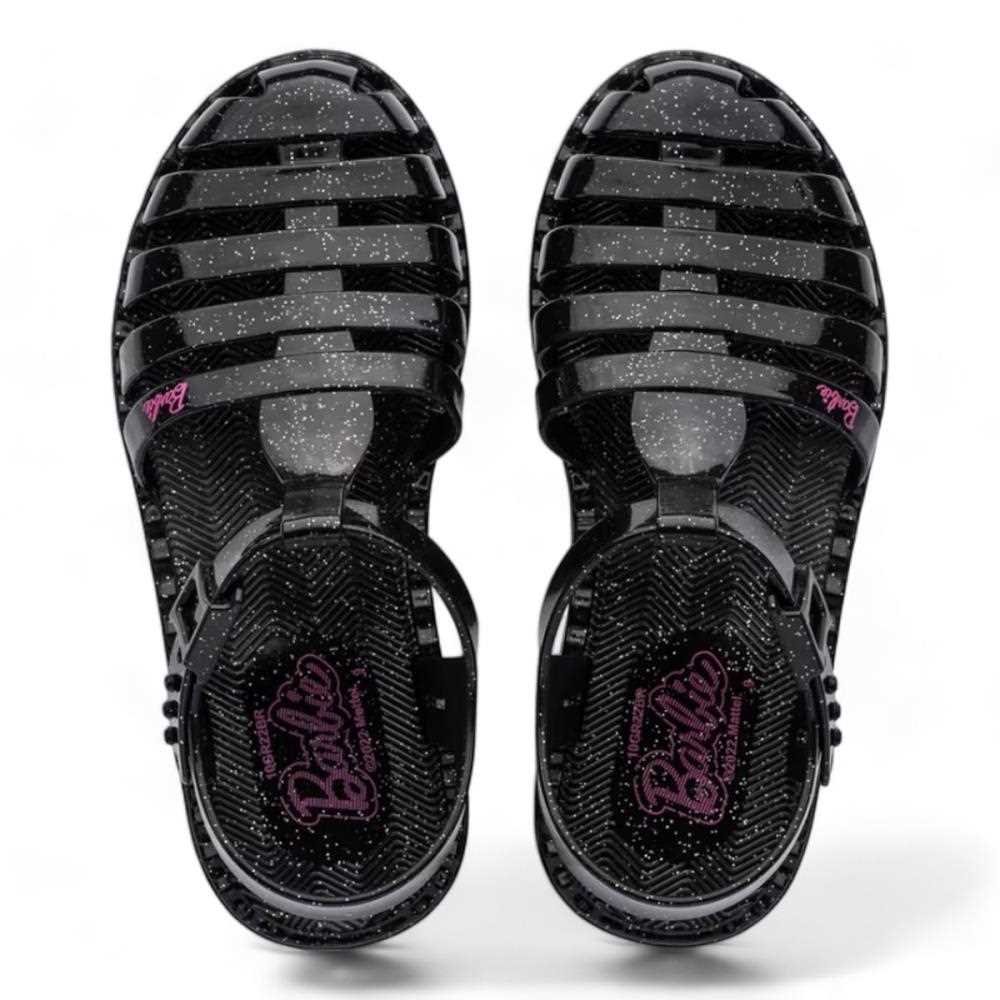 Sandália Barbie Duo Aranha Infantil 22459 Preto/Glitter 2