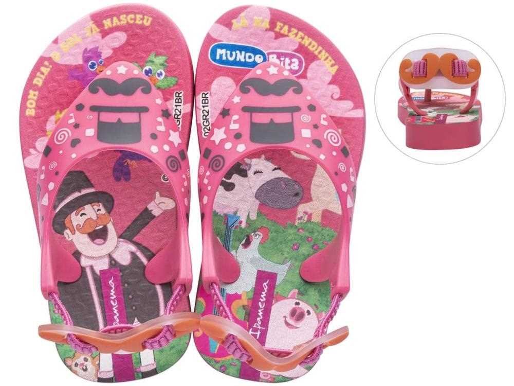Chinelo ipanema infantil menino mundo bita azul 26498 Rosa/Laranja 2