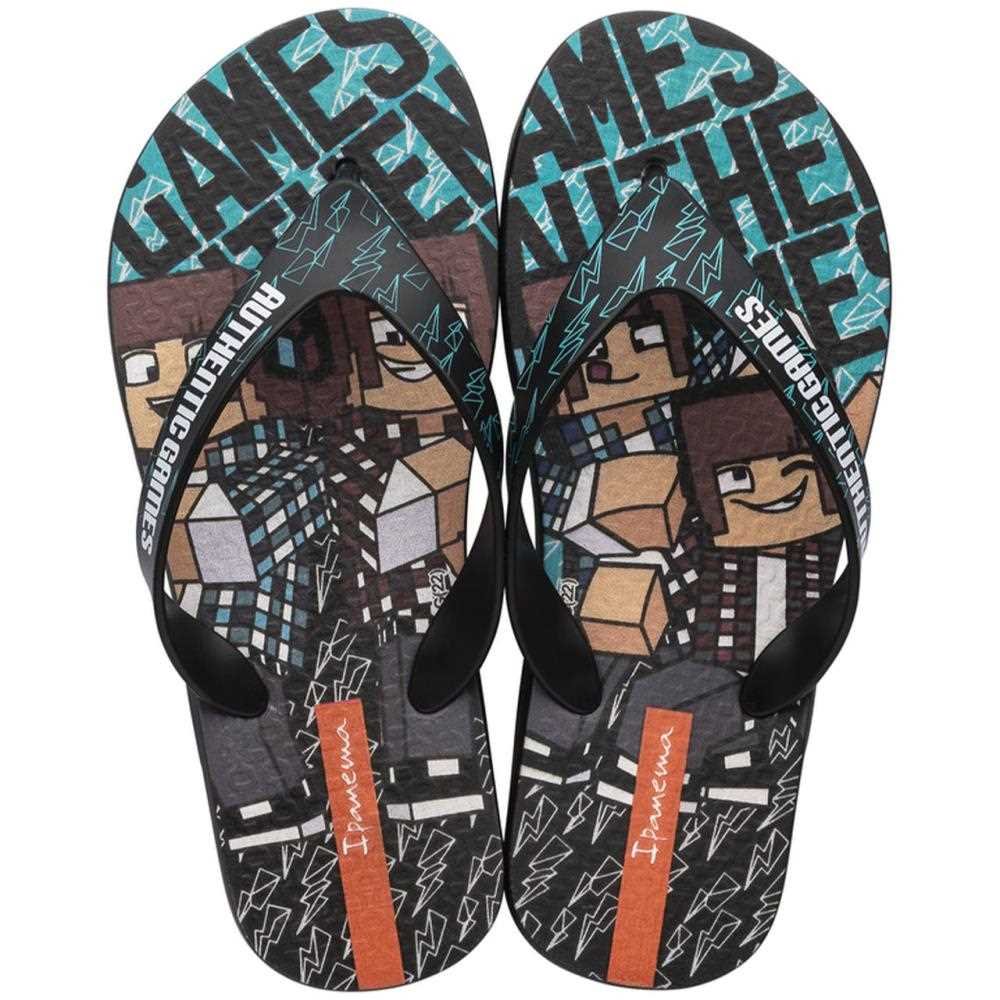Chinelo ipanema menino authentic games cinza 26774 Preto/Azul/Laranja 1