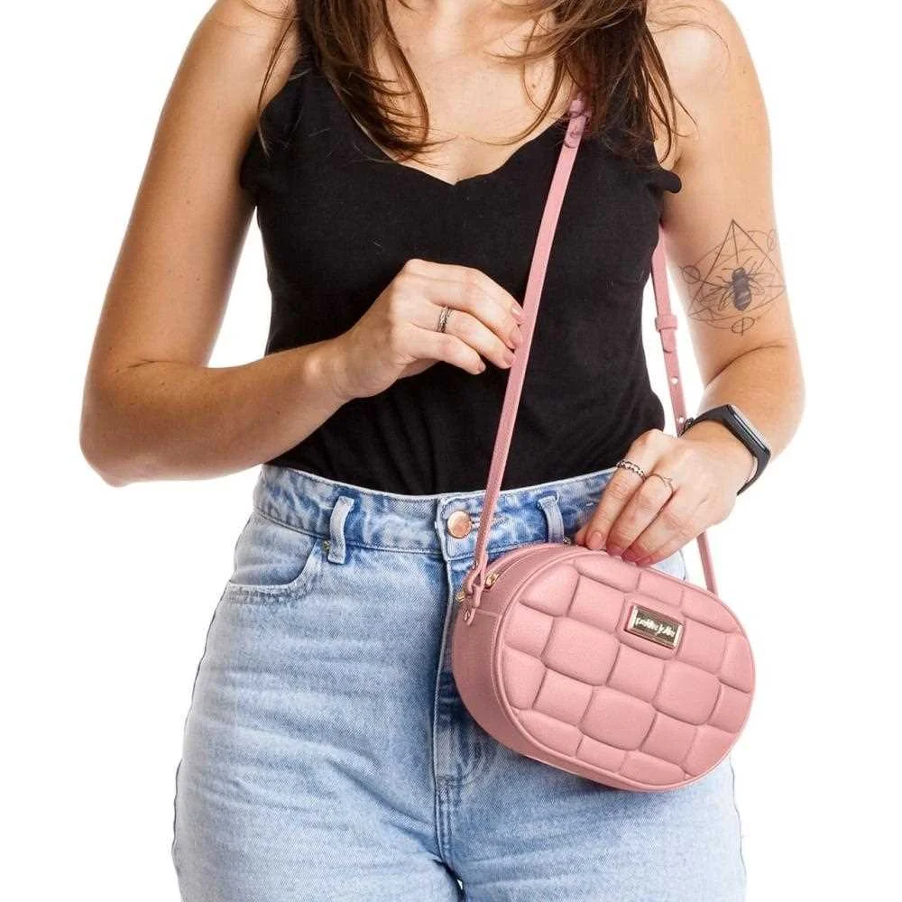 Bolsa petite jolie feminina preto pj10411 Rosa Antigo/Ouro 5
