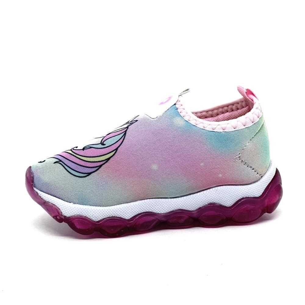 Tênis mini pé infantil menina unicórnio lilás mp-2202s Multicores 4