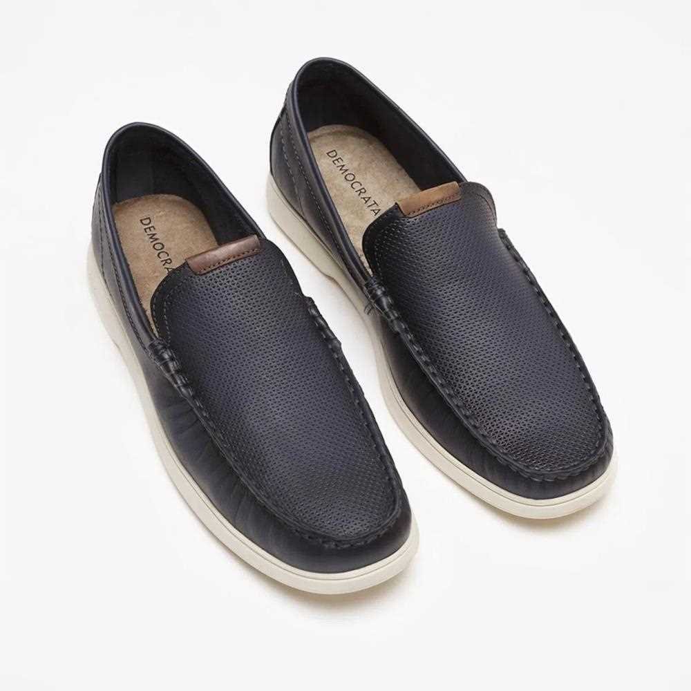 Mocassim democrata masculino em couro 226201 Azul 2