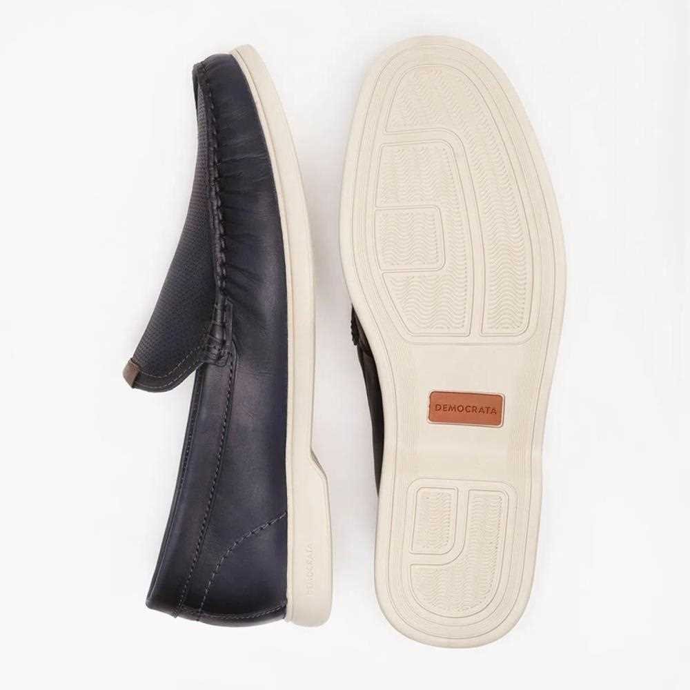 Mocassim democrata masculino em couro 226201 Azul 3
