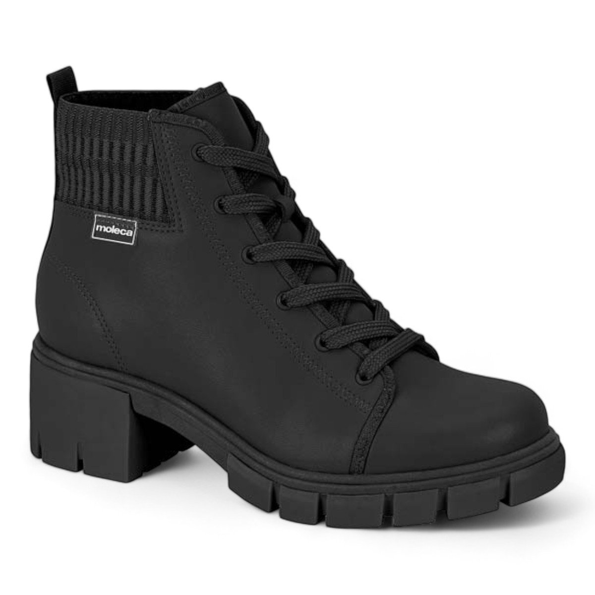 Coturno Moleca Salto Baixo Feminina 5338.103 Preto 2