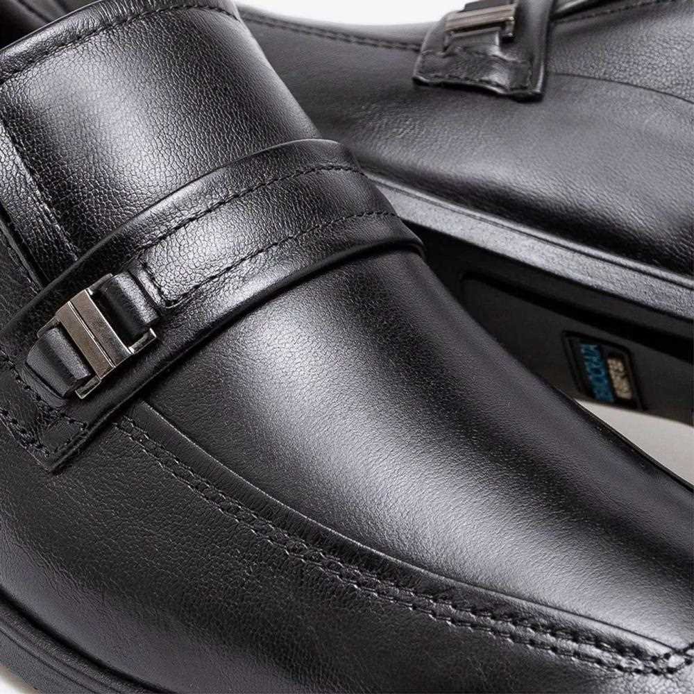 Sapato social democrata masculino em couro 250102 Preto 4