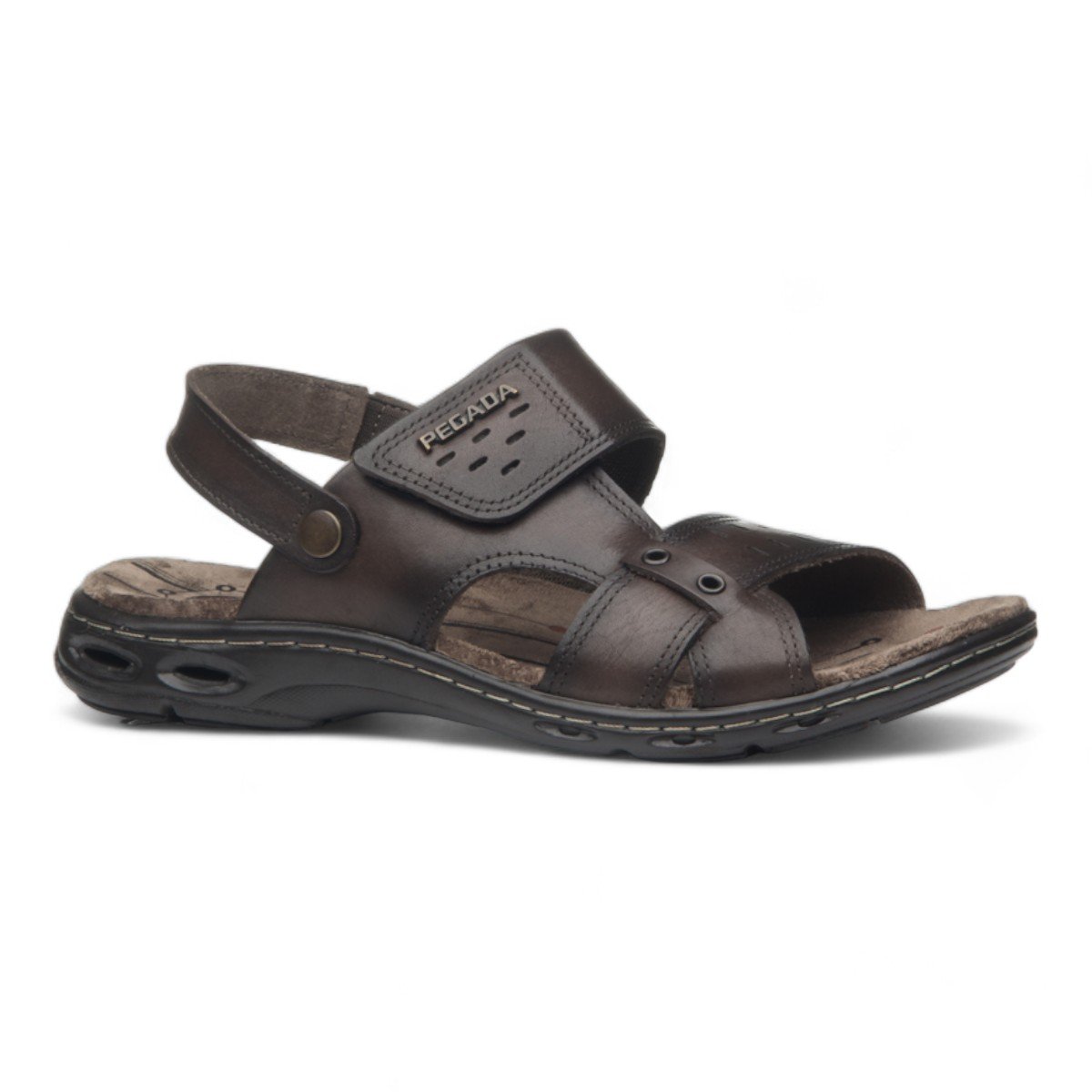 Sandália Pegada Masculina Couro 130688 Marrom 2