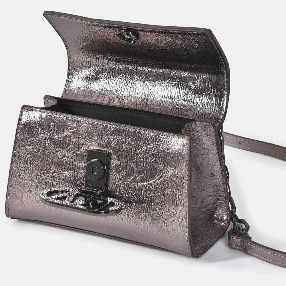 Bolsa Via Marte Tiracolo Pequena Feminina Prata 5