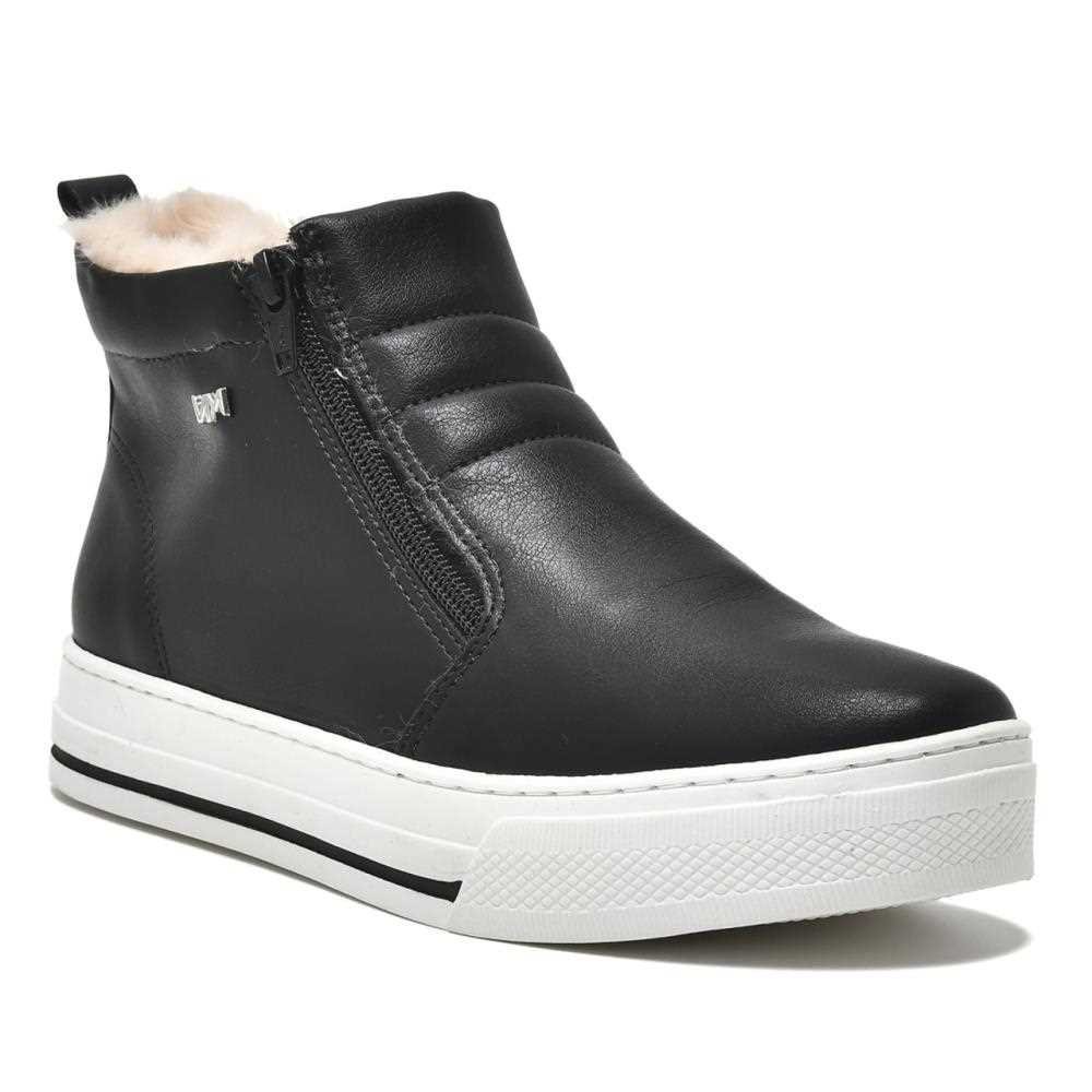 Tênis Cano Alto Via Marte Casual Feminino 030-001-02 Preto/Arenito 1