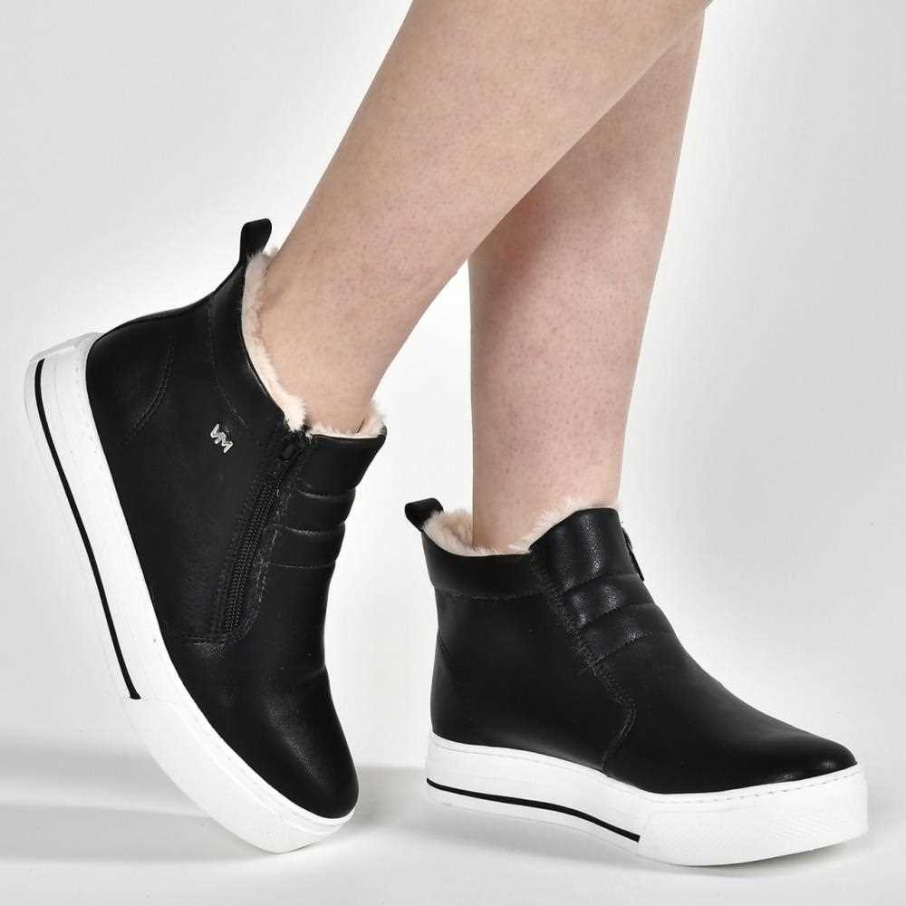 Tênis Cano Alto Via Marte Casual Feminino 030-001-02 Preto/Arenito 3