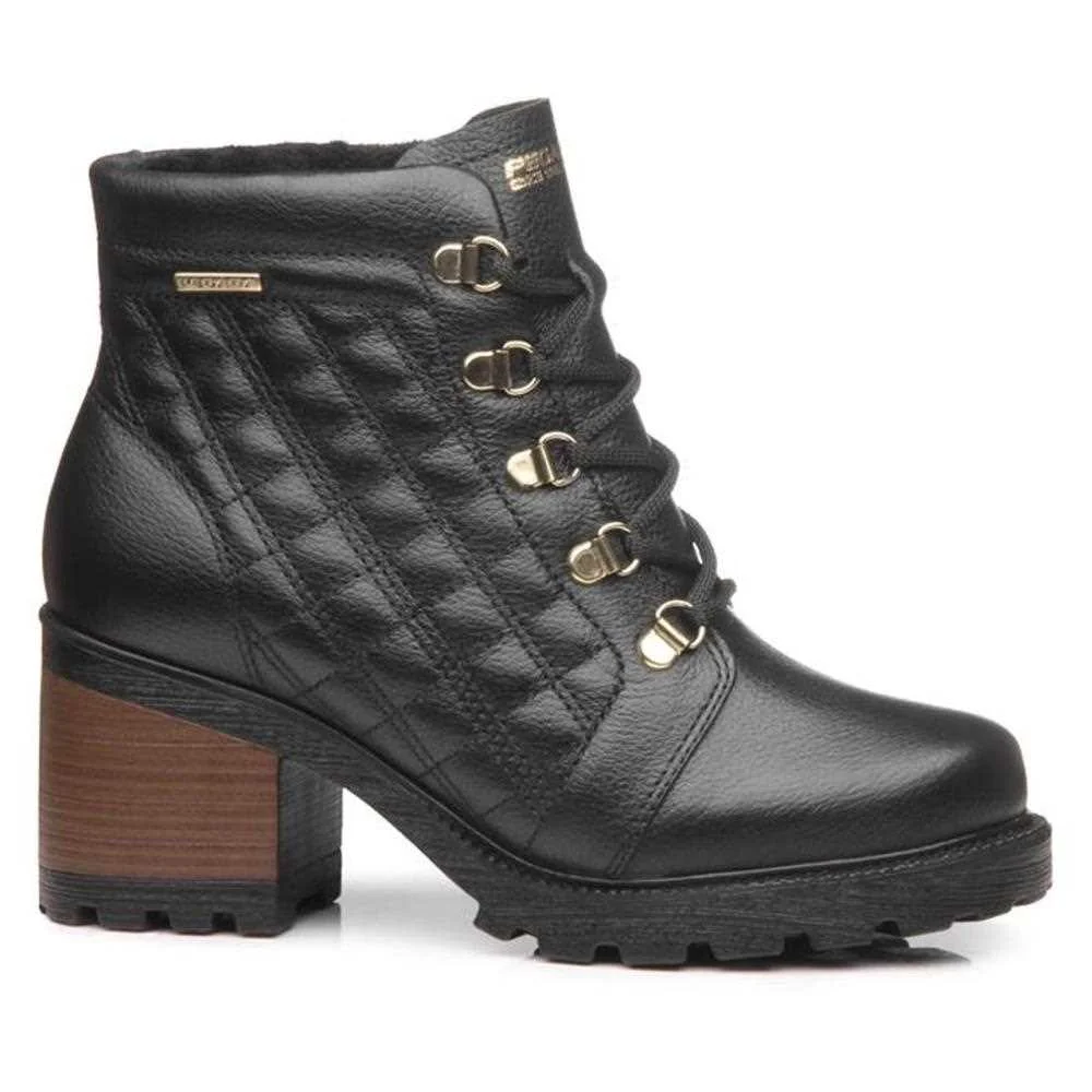 Coturno Salto Pegada Feminino Couro 281308 Preto 2