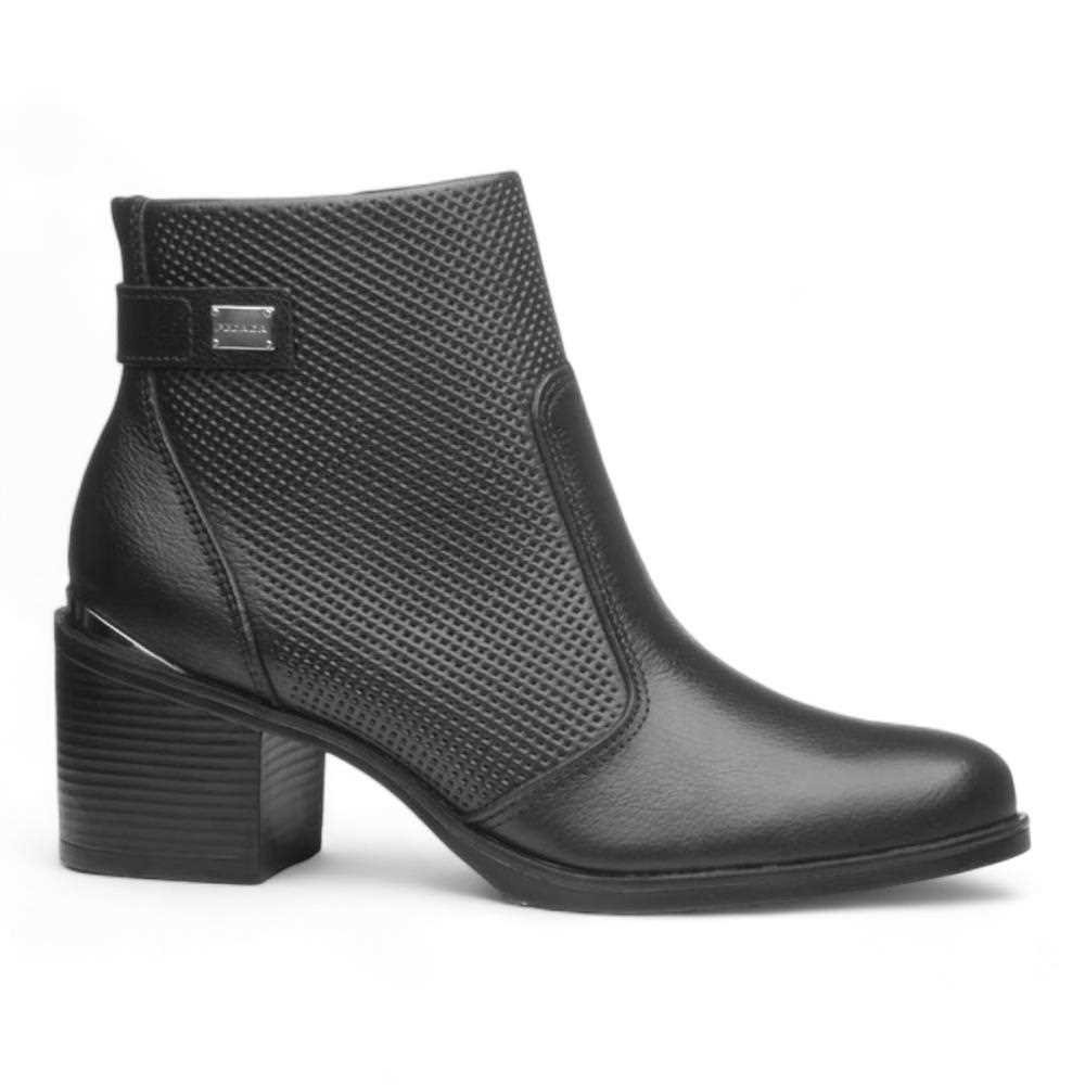 Bota Pegada Cano Curto Feminina Couro 280306 Preto 2