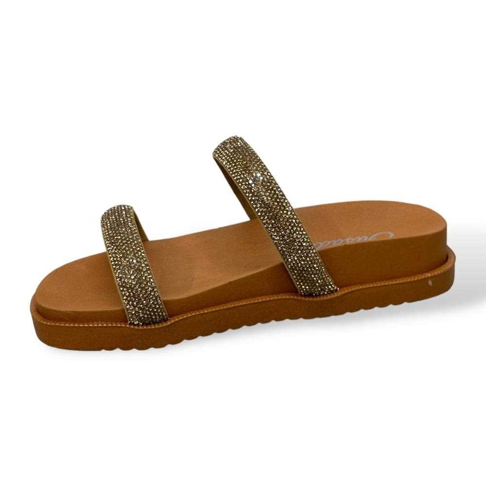 Tamanco Papete Slide Feminino com Strass Marrom 4