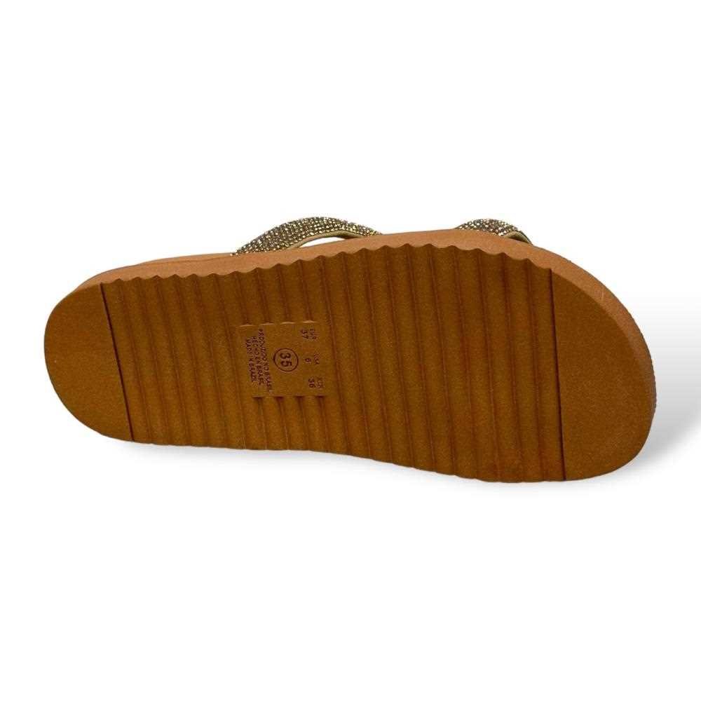 Tamanco Papete Slide Feminino com Strass Marrom 5