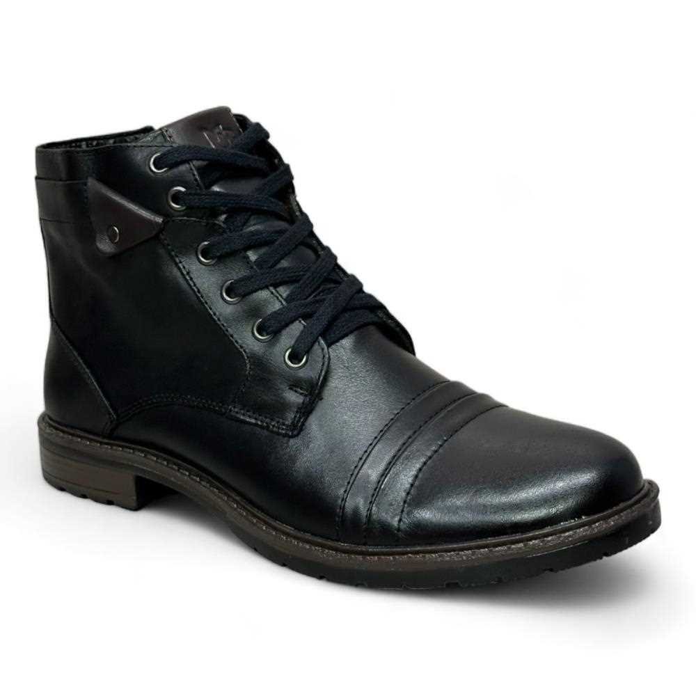 Coturno Mega Boots Masculino Couro 50002 Preto 2