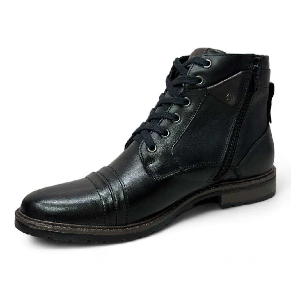 Coturno Mega Boots Masculino Couro 50002 Preto 3