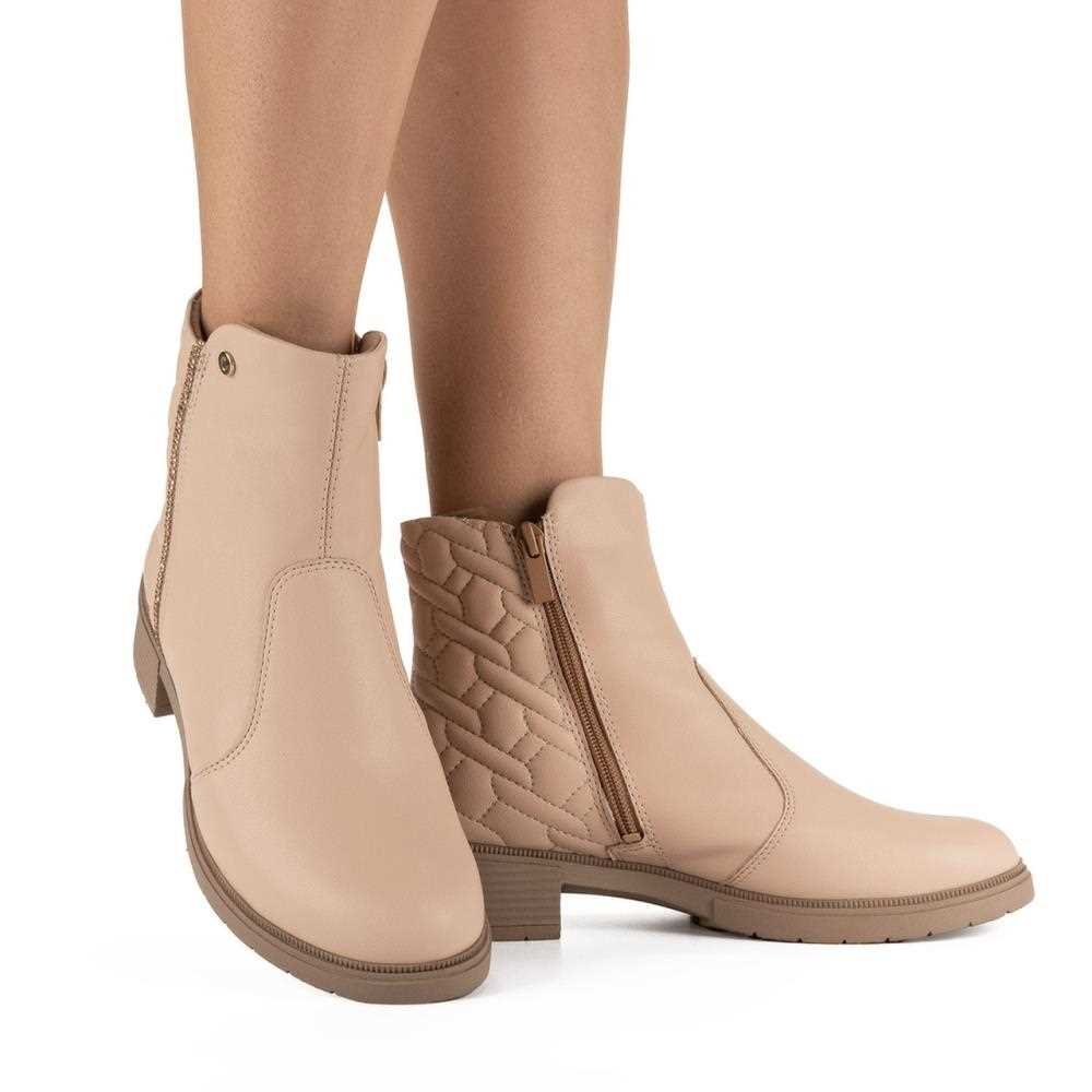 Bota Campesí Cano Curto Feminina L9135 Bege 3