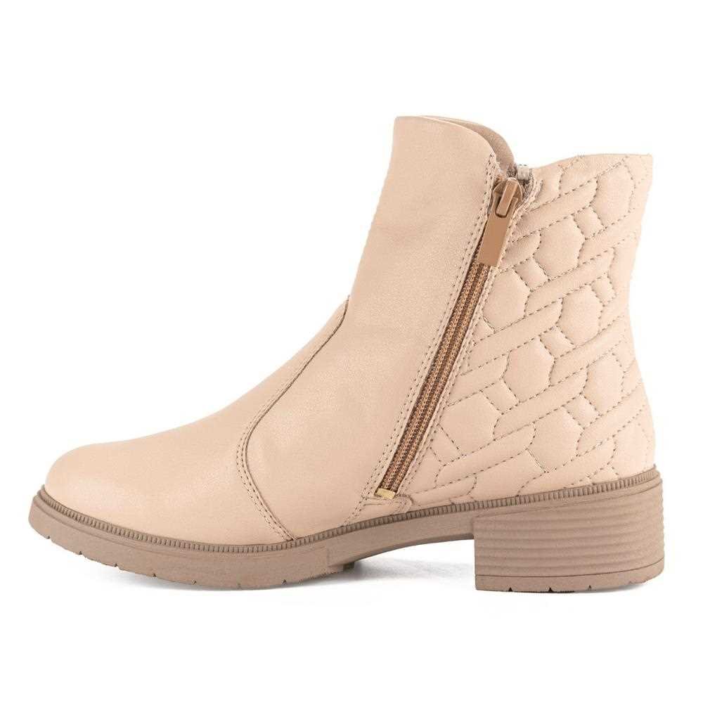 Bota Campesí Cano Curto Feminina L9135 Bege 8