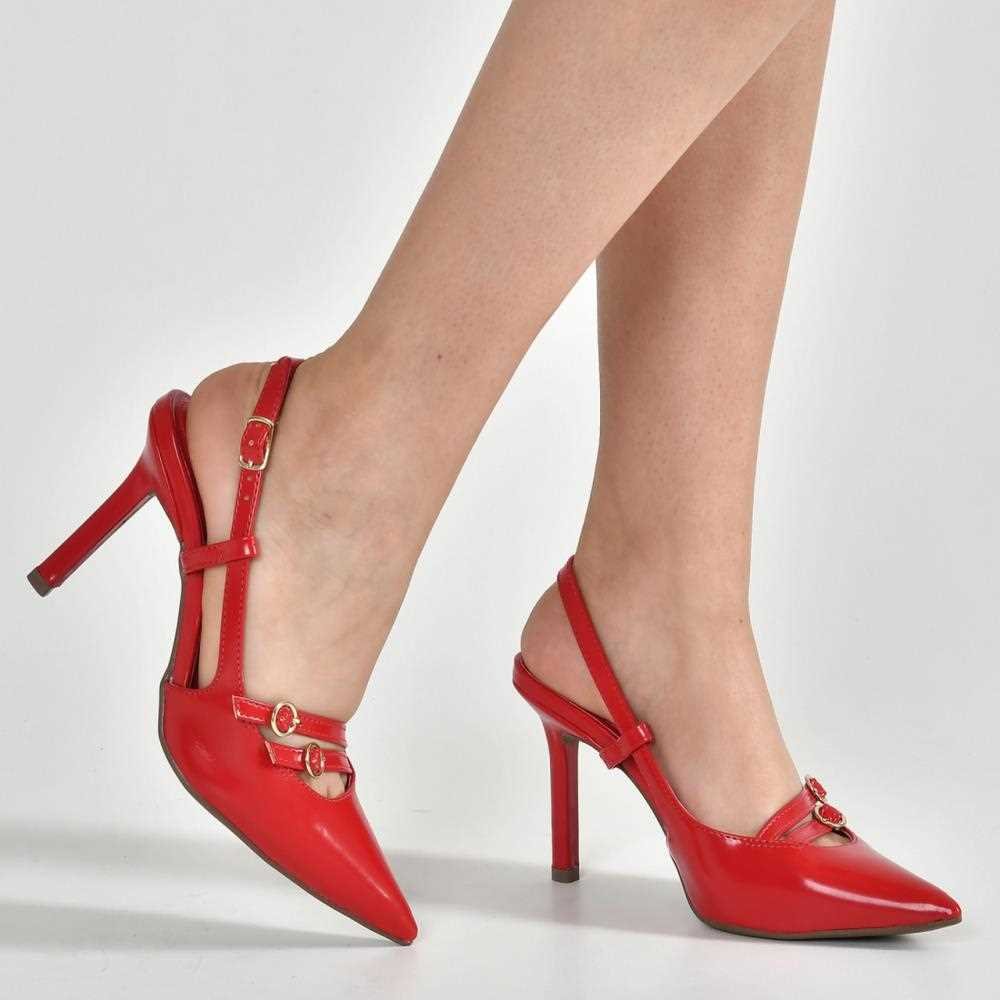 Sapato Scarpin Via Marte Feminino 044-007-01 Vermelho 3