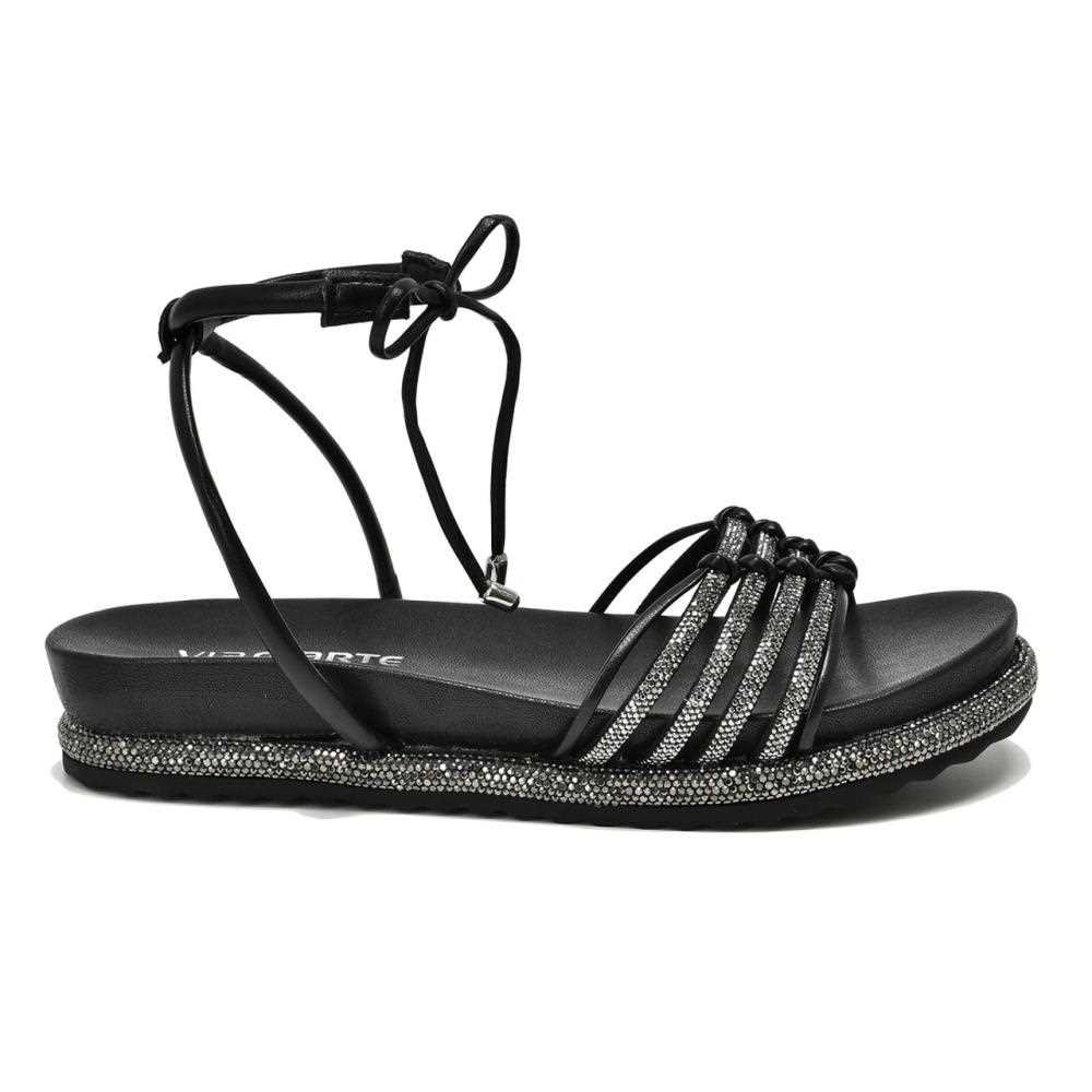 Sandália Via Marte Rasteira Feminina Papete 101-004-02 Preto 3