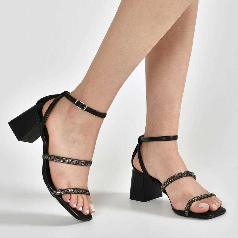 Sandália Via Marte Salto Feminina Preto 2