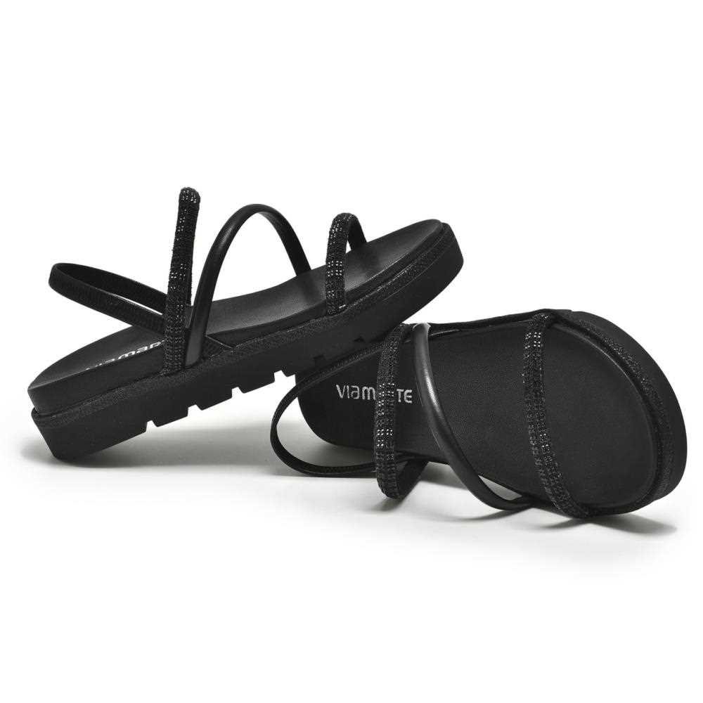 Sandália Rasteira Via Marte Feminina 108-006-01 Preto 4