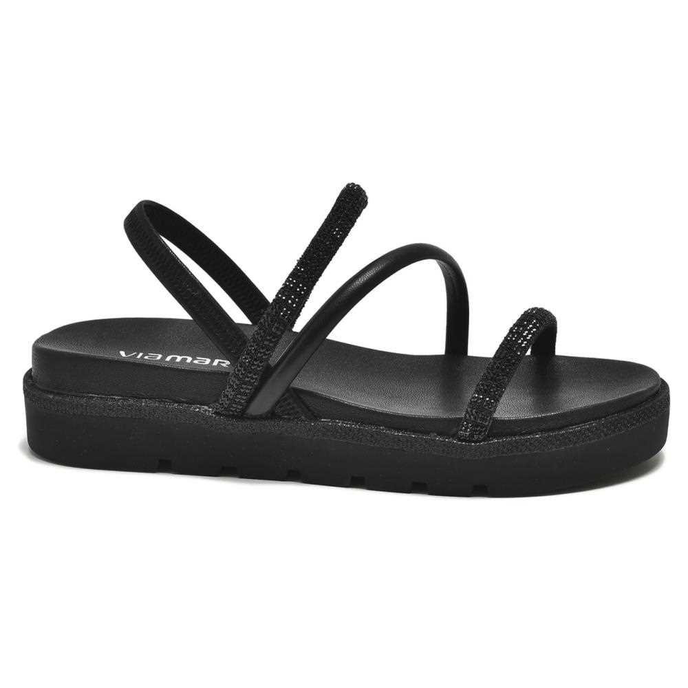Sandália Rasteira Via Marte Feminina 108-006-01 Preto 2